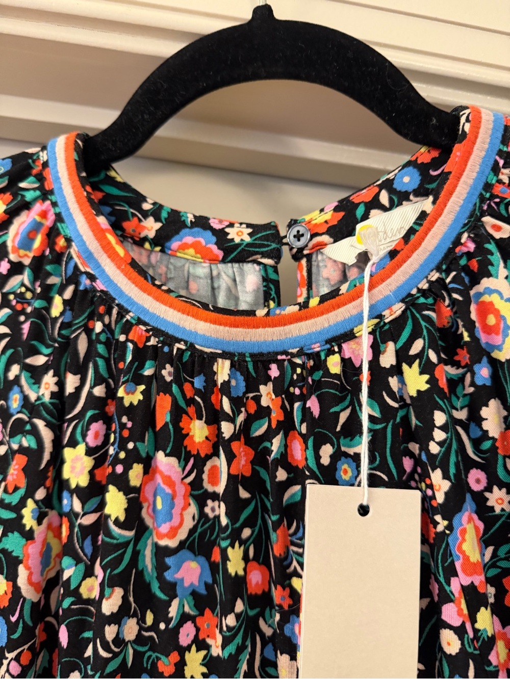 New Boden US 8R Black Colorful Floral Long Sleeve Midi Dress - Picture 5 of 6